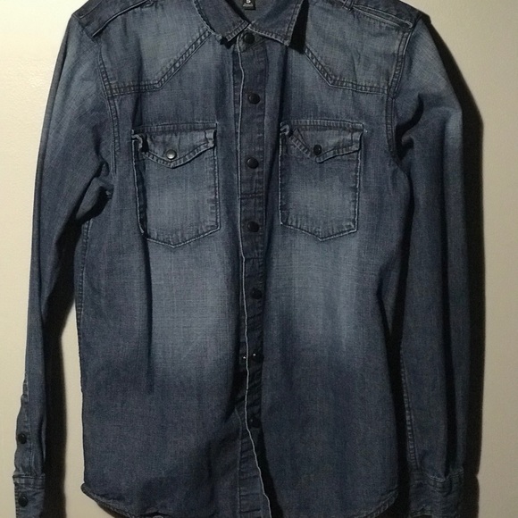 blue denim shirt with long sleeves - Picture 2 of 8
